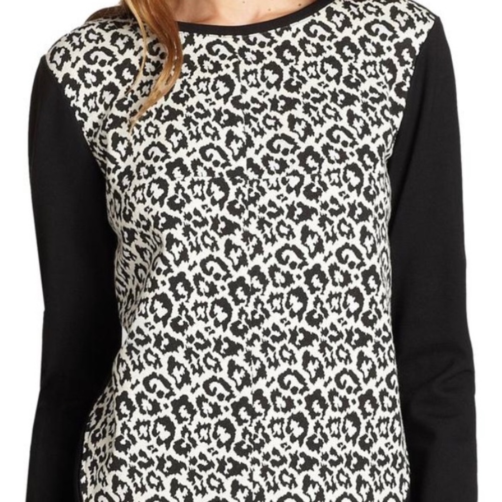 Tibi Leopard Print Sweatshirt With Side Zips - image 1
